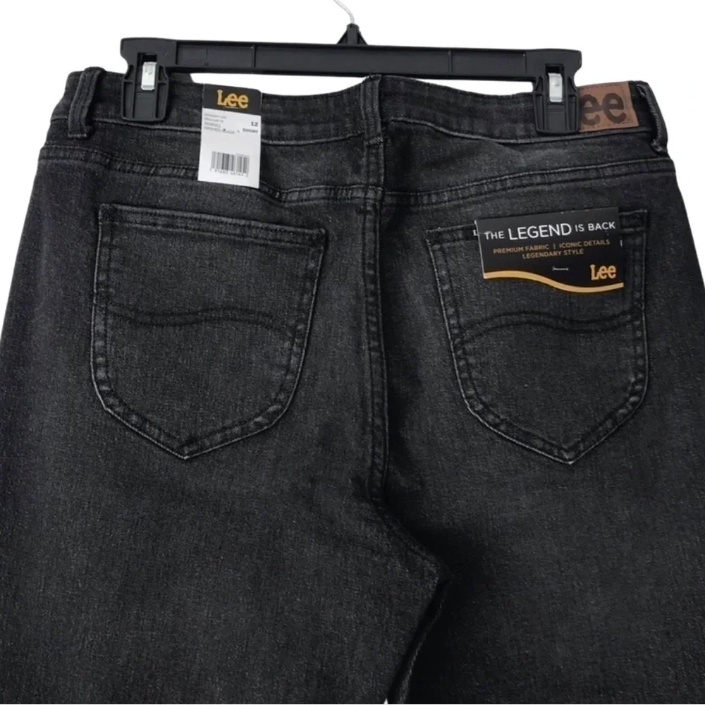 New! Lee Legendary Straight Leg Washed Black Jeans 12 Short